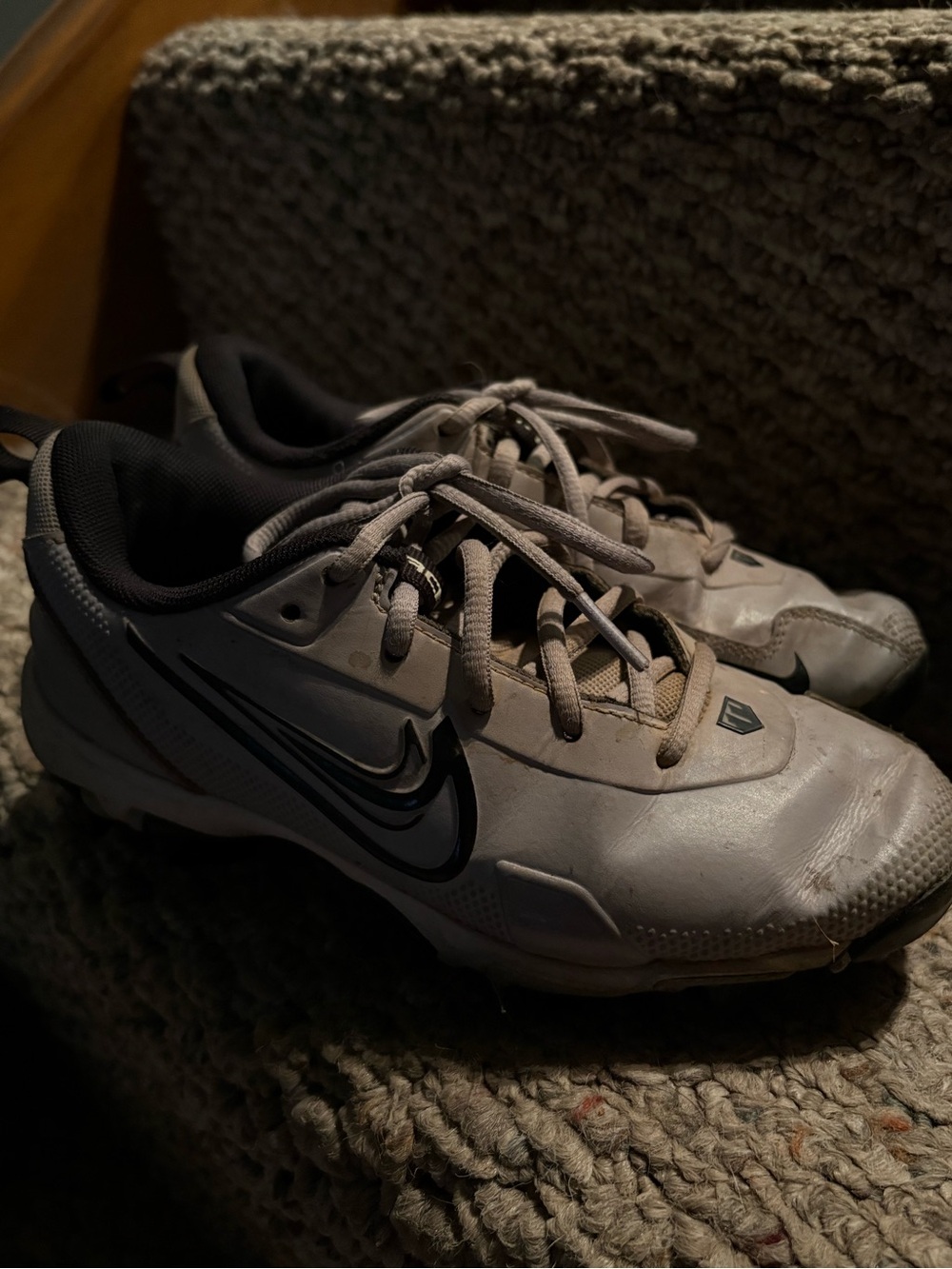 Nike Boy’s Mike Trout Gray and Black Athletic Baseball Cleats